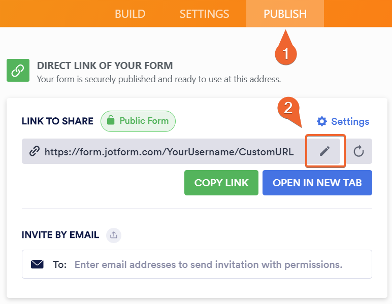 How To Embed The Form Or Customize URL?