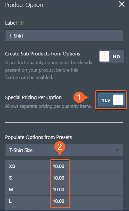 Set price for individual product option Image 3 Screenshot 62