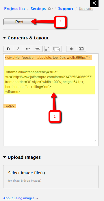 Image: cargo - contenu - Jotform