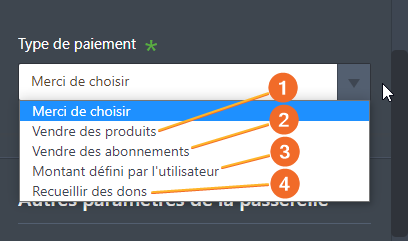 Image: Type de paiement