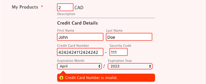 Stripe Form: How do I ensure that form fields are not cleared after a submission failure so that form can be resubmitted with changes? Image 1 Screenshot 20