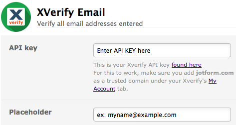 XVerify API Setup Panel