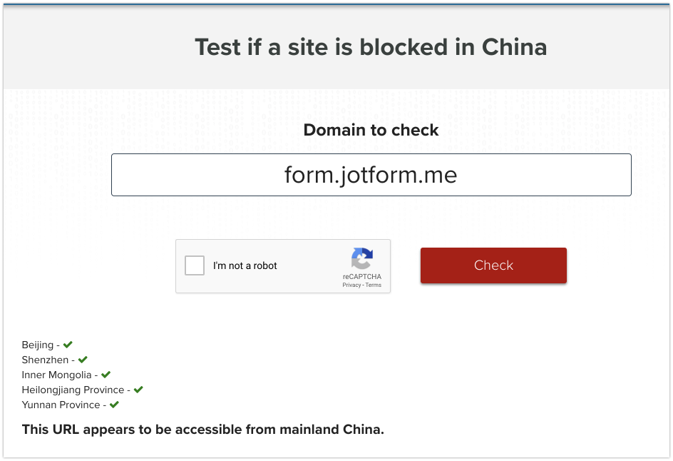 Our forms are being blocked in China Image 1 Screenshot 20