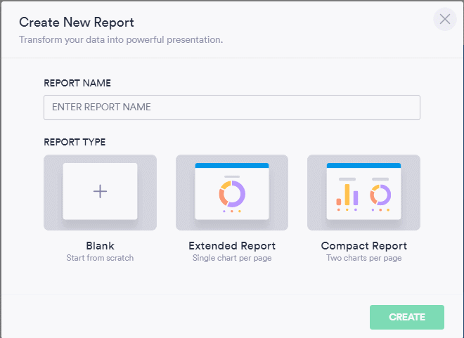 Add Create New Report