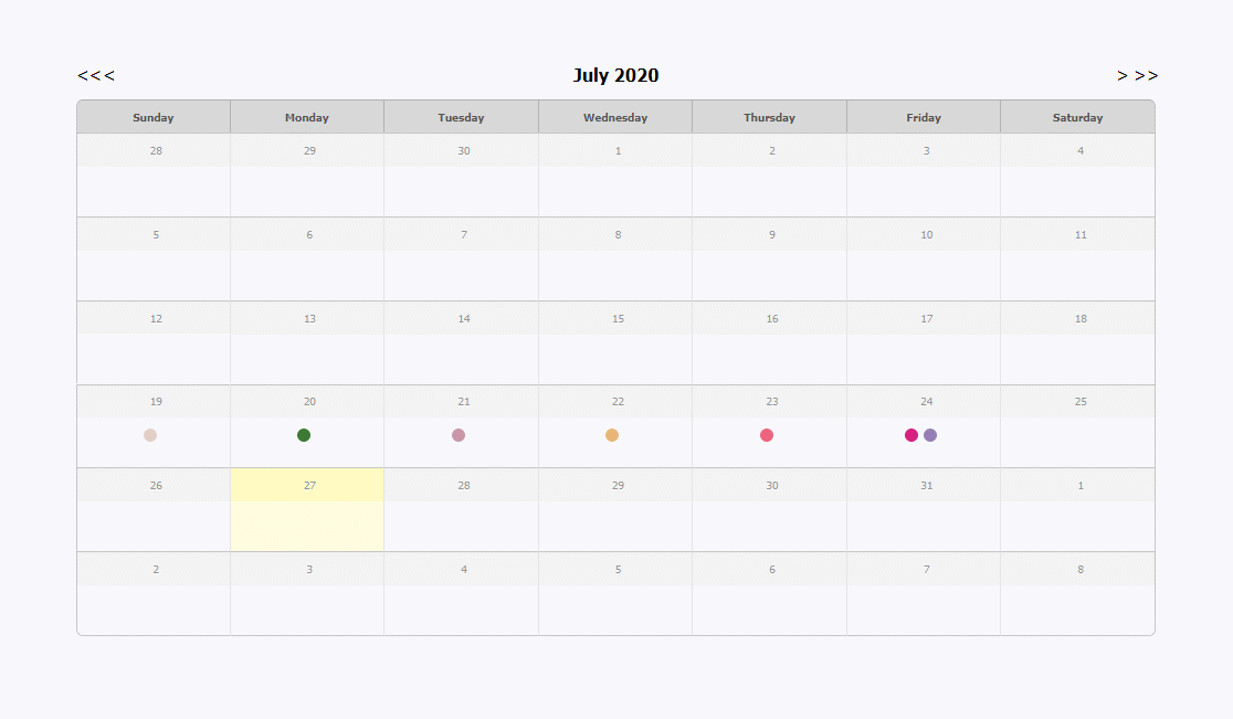 Create New Calendar Report Sample