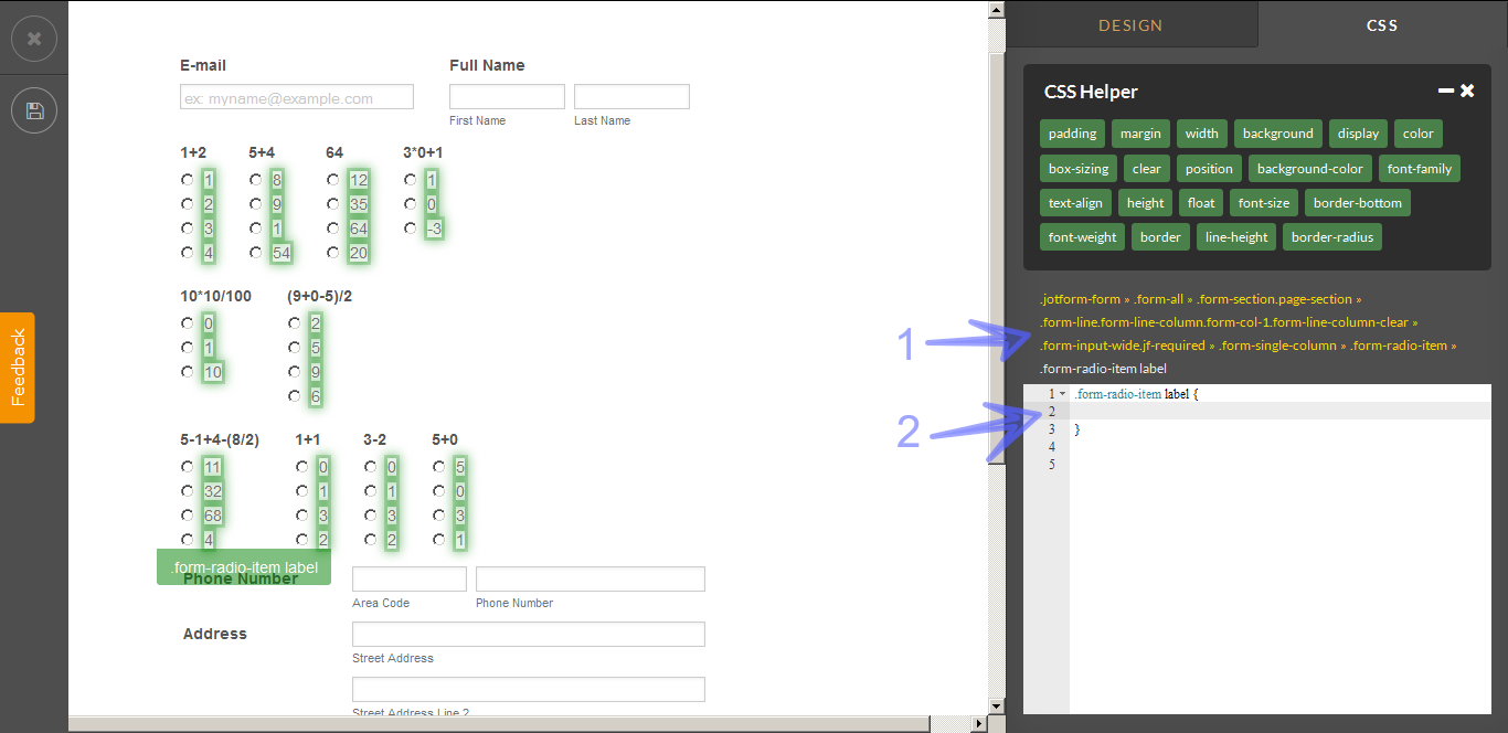 Form Designer - CSS