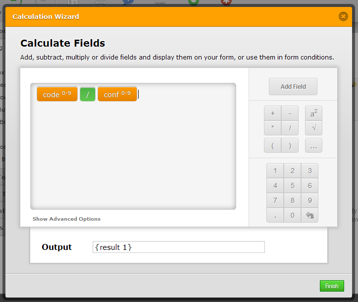 How to setup Form Calcualtion widget