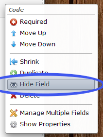 Hide field