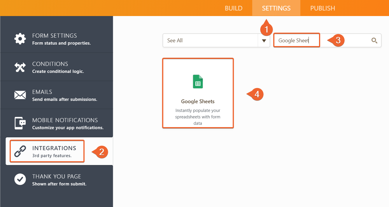 jotform to google sheets