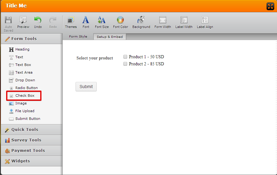 I want to create a payment for with Checkbox + Text Image 1 Screenshot 60