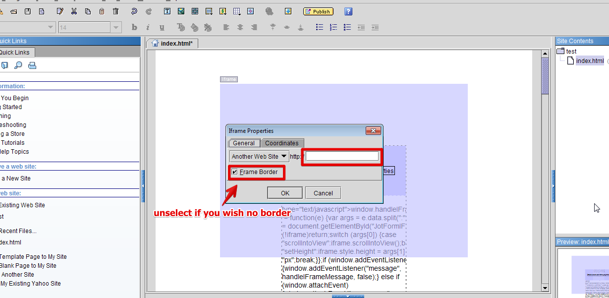 Yahoo site builder   Can I get my form without java script? Image 2 Screenshot 41