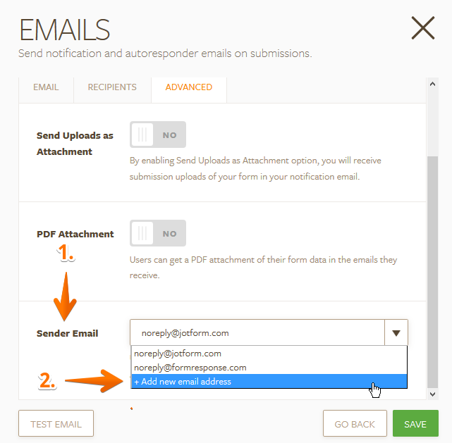 How can I add an email address receiver to my jotform Image 1 Screenshot 20