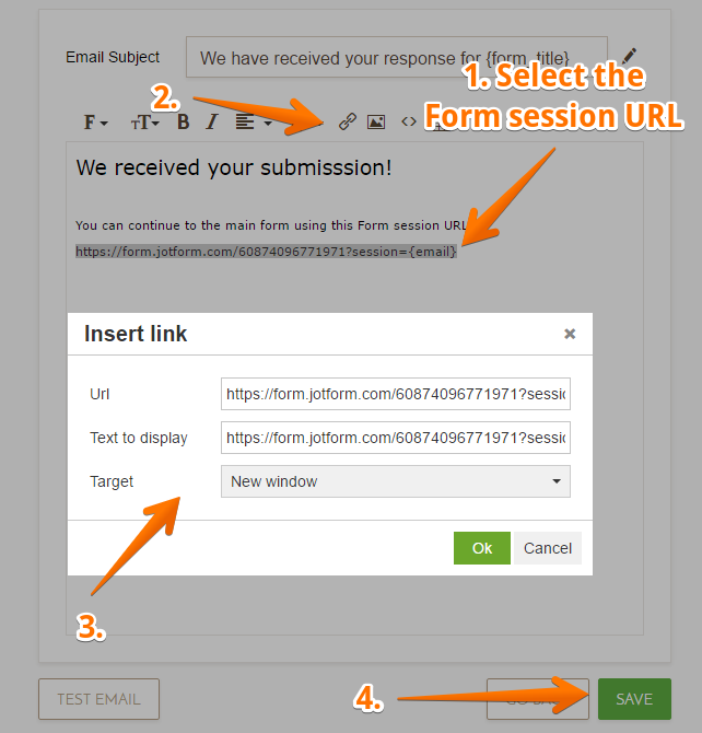 form submit select redirect JotForm Later How Save  Forms to  and Continue