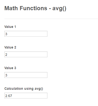 Form Calculation Math Function Reference