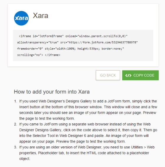How to add your form into Xara Image 3 Screenshot 62