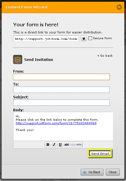 12)    What is the best Practise when we “start” with a new form to send this out to a new customer? Image 3 Screenshot 62