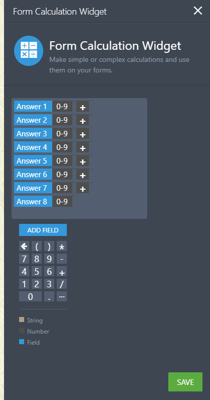 Fill in the blanks calculation