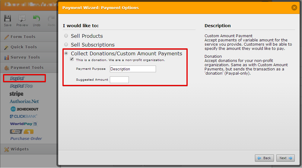 Creating donation form Image 1 Screenshot 20