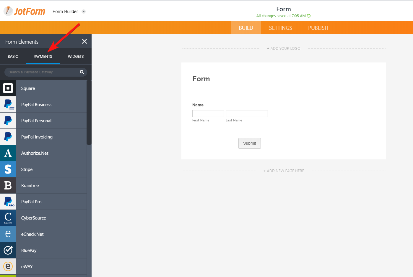 I wanted to use JotForm to collect payments from Clients Screenshot 20