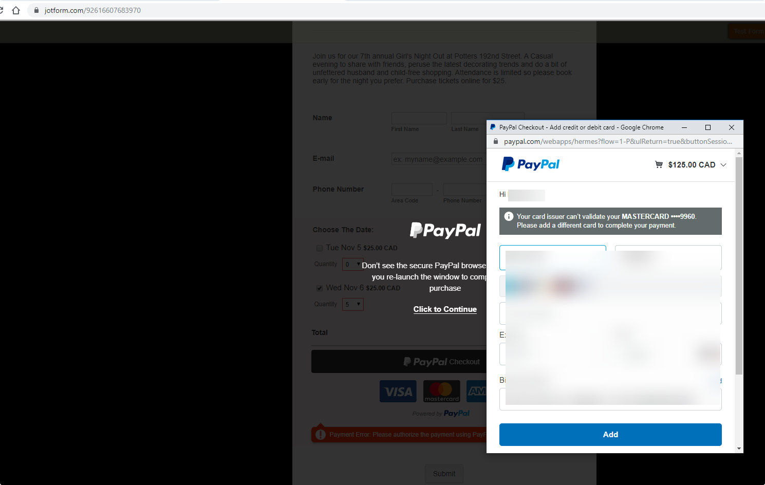 PayPal Checkout error on submit Image 2 Screenshot 51
