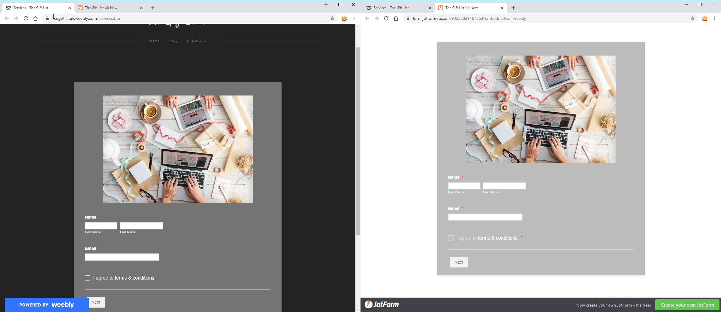 Form is different on my Weebly site Image 1 Screenshot 20