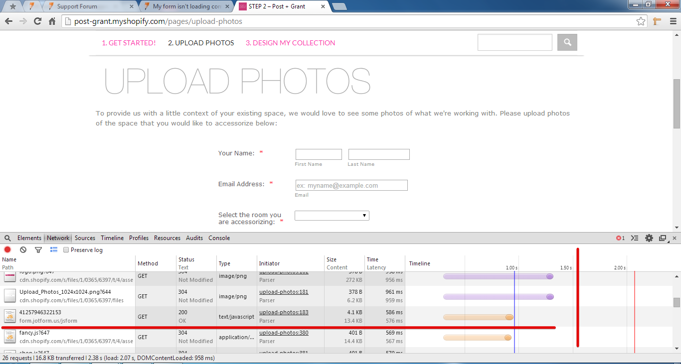 My form isnt loading correctly on my webpage Image 1 Screenshot 20