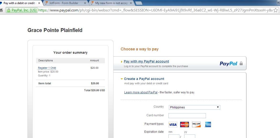 My new form is not accepting Paypal payments; some problem with the account email??! Help Screenshot 20