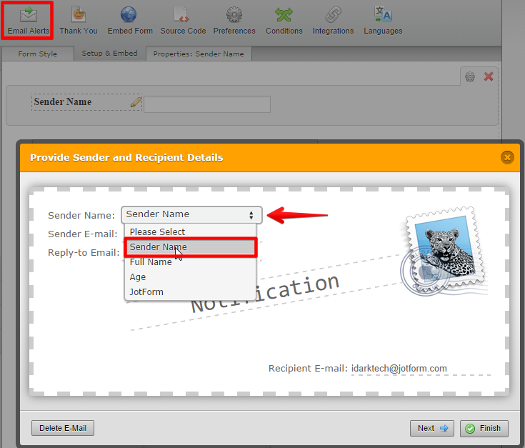 E mail Validator Widget: Allow to set custom sender name and sender email Image 2 Screenshot 41