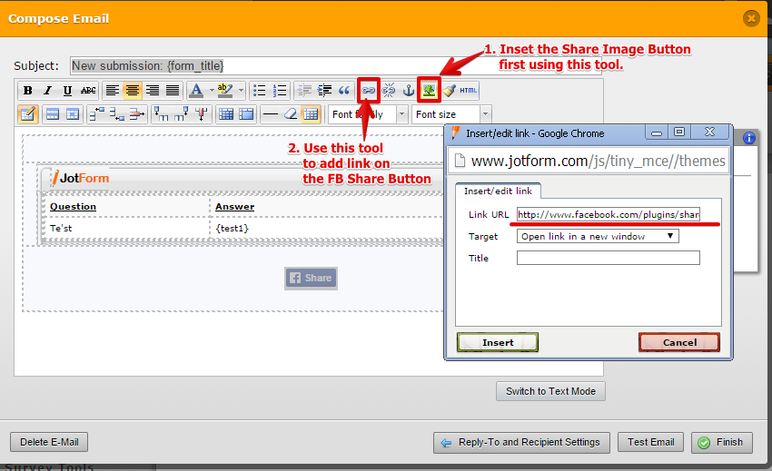 How can I add a share button to my autoresponder emails? Do you have a guided instruction for that? Image 2 Screenshot 41