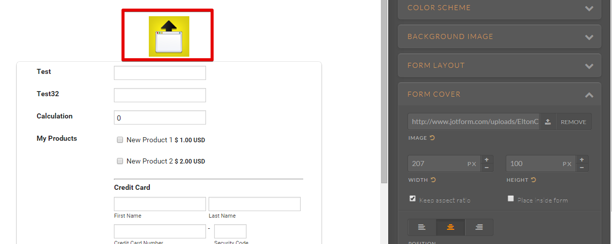 Form Designer does not save the change   the logo (form cover) gets added, but not saved Image 1 Screenshot 20