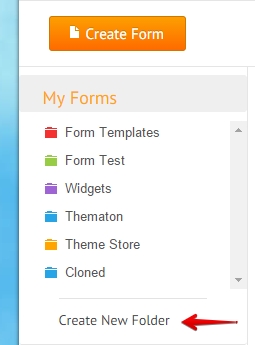 Is there an ability to put forms into Folders on the right hand menu space? Image 1 Screenshot 20