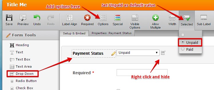 How can I set the default submission to an incomplete payment? Image 1 Screenshot 20