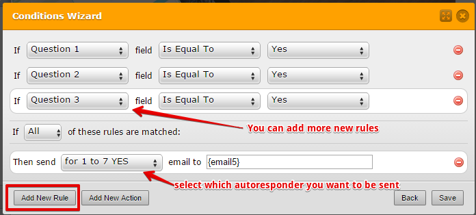 How can I send an email report back to the user filling out the form, based on his answers? Image 2 Screenshot 41