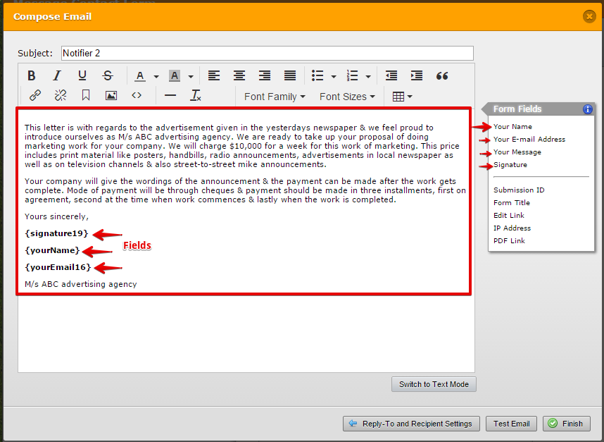 can I use information from a completed form to then populate into a contract for signature? Image 1 Screenshot 20