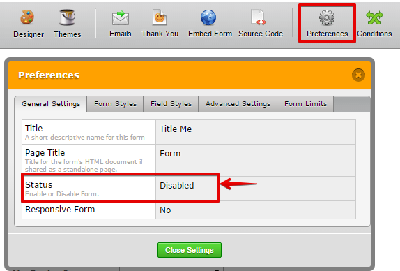 How do you disable a form but create a custom message? Image 1 Screenshot 30