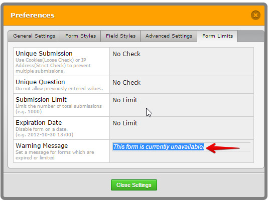 How do you disable a form but create a custom message? Image 2 Screenshot 41