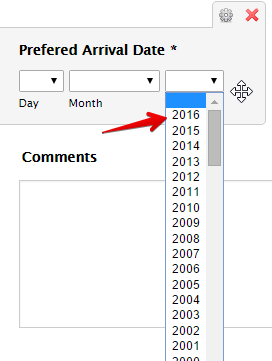 change year to 2016 on my booking form Image 2 Screenshot 41