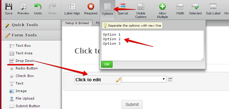 How can I upload a long list of options to make them available in a list box field? Image 1 Screenshot 30