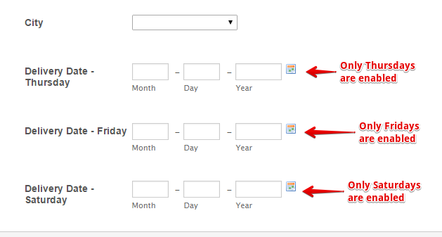 Can we adjust the delivery date based on the city selected on our form? Image 1 Screenshot 30