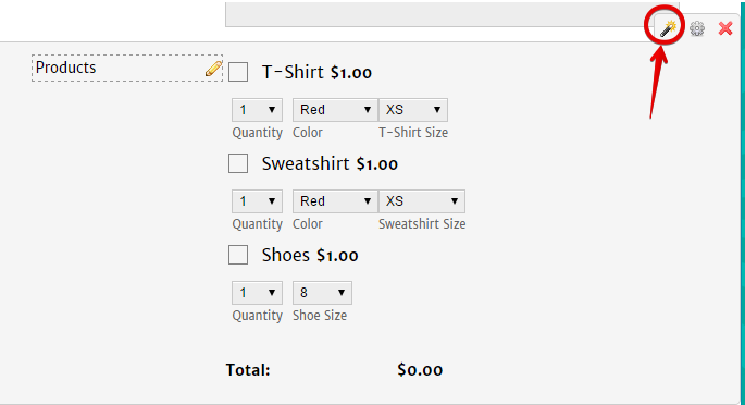 How do I edit a cloned form from the theme store that involves product ordering? Image 1 Screenshot 30