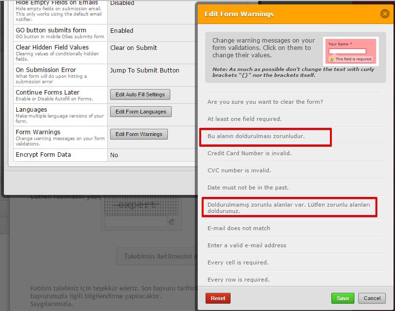 Why I cannot change form warnings? Image 1 Screenshot 20