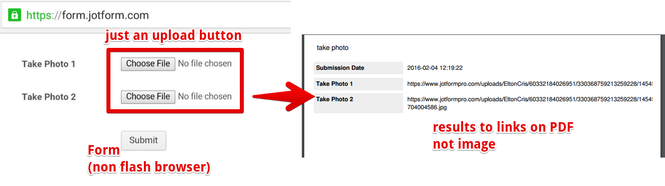 Take Photo Widget: Not showing the actual image on the PDF when uploading via mobile (fallback upload) Image 2 Screenshot 41