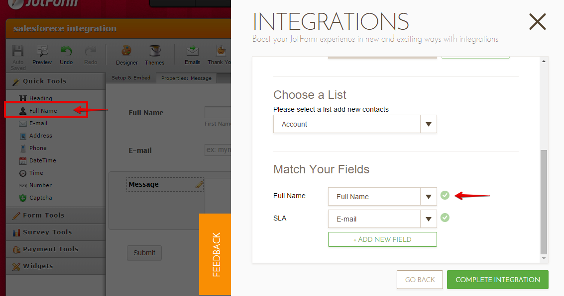 I cannot enter a full name in Salesforce integration Image 1 Screenshot 20