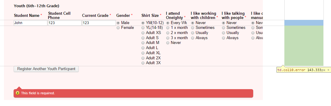 Problem with form requiring field that is not set up as required Image 1 Screenshot 40