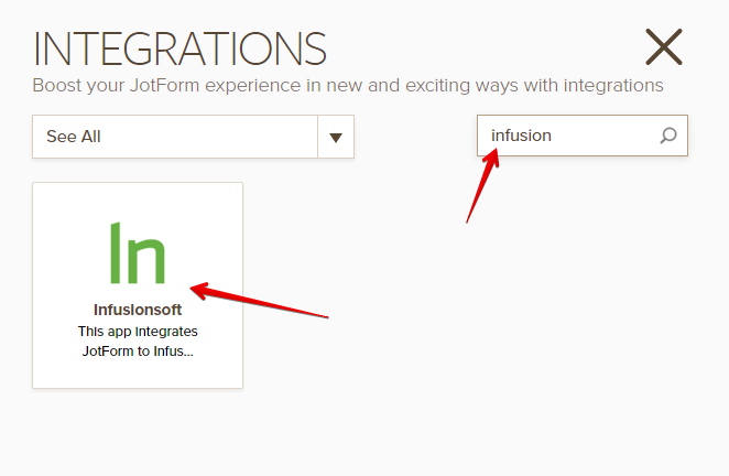 Can I use Jotform as a Internal Form inside of Infusionsoft? Image 2 Screenshot 41