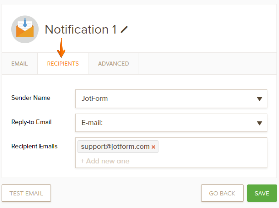 Can I have the replies to separate jotforms sent to different emails? Image 1 Screenshot 20