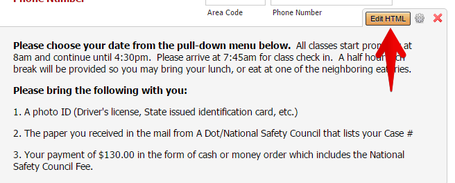How do I change the up coming dates of our Permit classes on the form Image 2 Screenshot 41
