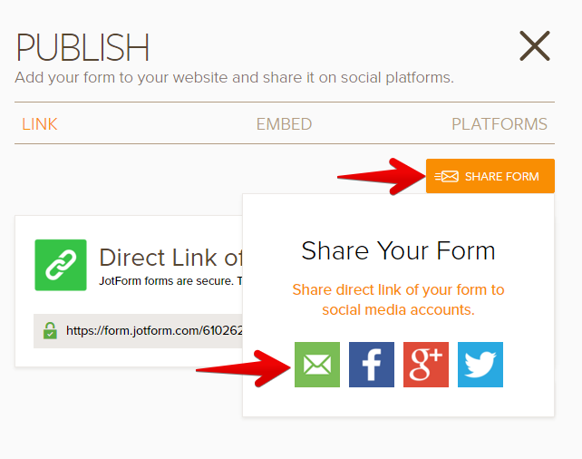 How do I Share the Form with FB and Google Plus and other social network  site Image 2 Screenshot 41