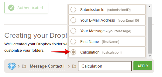 How to use two fields as the folder name on Dropbox Integration Image 2 Screenshot 41