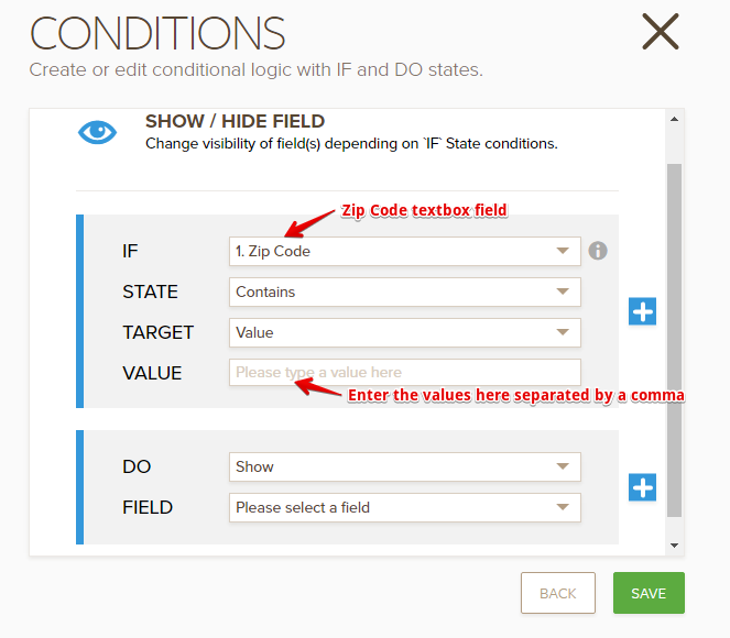Condition: Add Zip Code Equals or Contains as an option for the Address Field Image 2 Screenshot 41